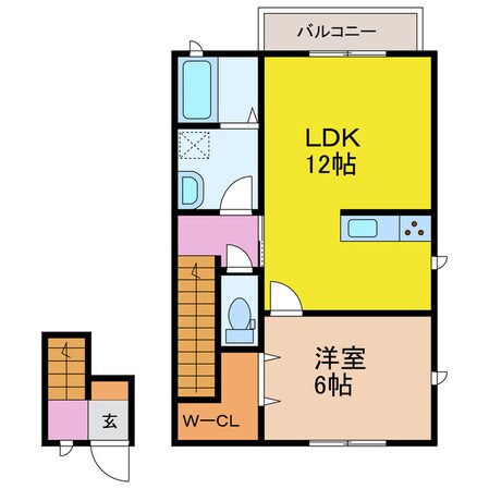 諫早駅 徒歩14分 2階の物件間取画像